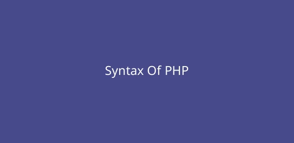 Syntax Of PHP image